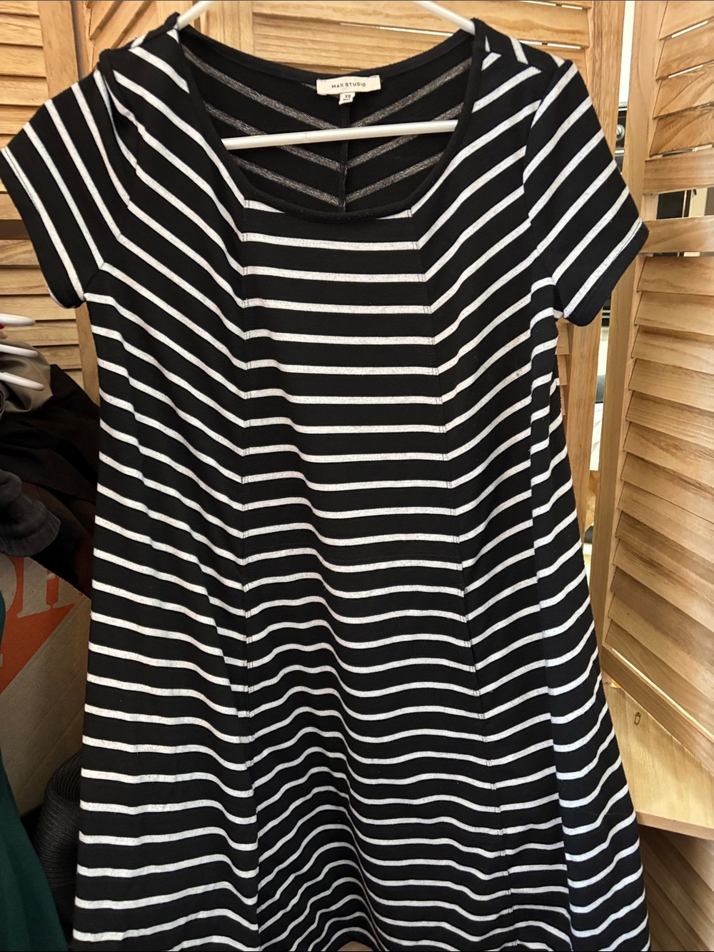 Max Studio Black and White Striped Dress XS